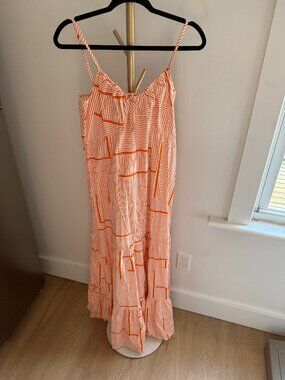 Orange and White Maxi INC Dress
